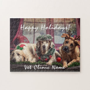 Three Good Dogs Veterinarian Christmas Jigsaw Puzzle
