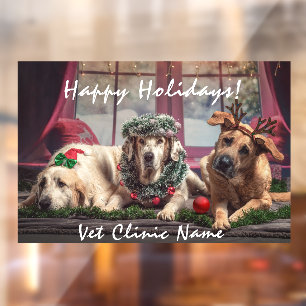 Three Good Dogs Veterinarian Christmas Window C Window Cling