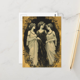 Three Gorgeous Vintage Women Postcard