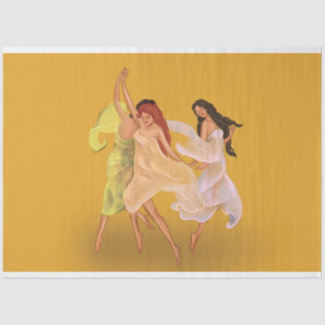 Three Graces Fairies Fairy Fae Decoupage Tissue Paper (Front)