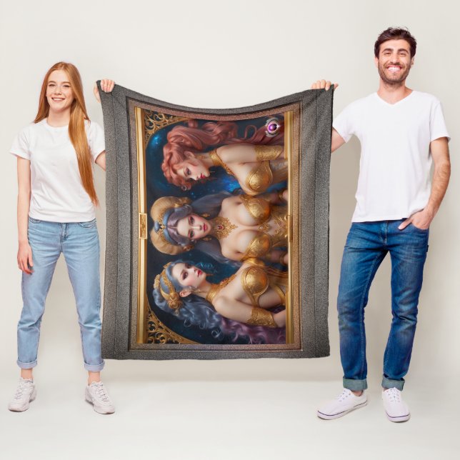 Three Graces Of Greek Mythology by Xzendor7 Fleece Blanket (In Situ)
