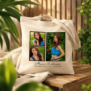 Three Graduation Photo Tote Bag Template