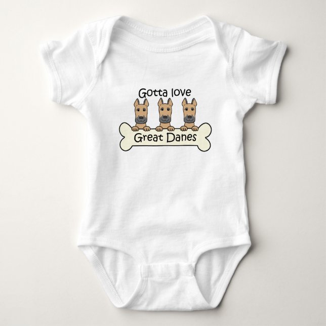 Three Great Danes Baby Bodysuit (Front)
