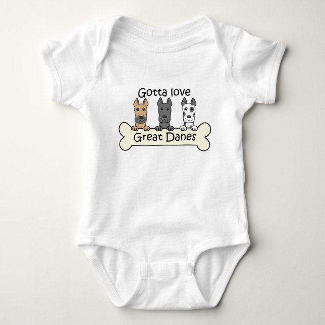 Three Great Danes Baby Bodysuit (Front)