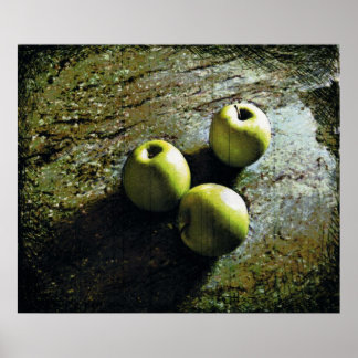 Three Green Apples print