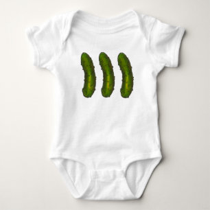 Three Green Dills Kosher Dill Pickle Pickles Food Baby Bodysuit