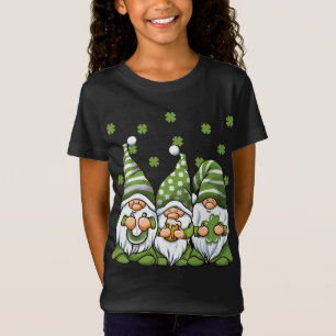 Three Green Irish Gnomes Shamrock Clover St. Patri T-Shirt