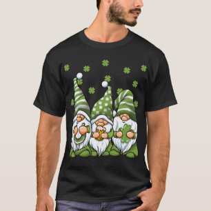 Three Green Irish Gnomes Shamrock Clover St. Patri T-Shirt