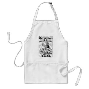 Three Green Lanterns Comic Cover, Black and White Standard Apron