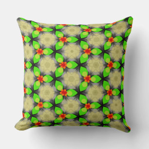 Three Green Petals Flowers Cushion