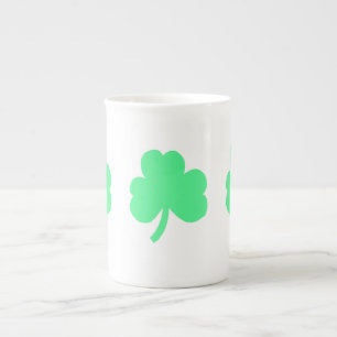 Three Green Shamrock Trinity Bone China Mug