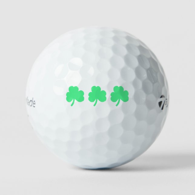 Three Green Shamrock Trinity Golf Balls (Front)