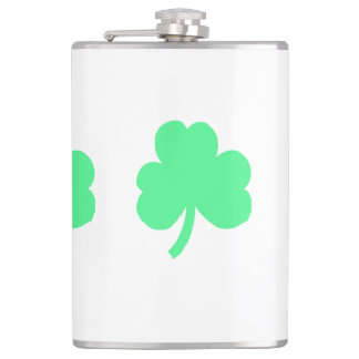 Three Green Shamrock Trinity Hip Flask