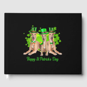 Three Greyhound Dogs Happy Stpatricks Day Gift Guest Book