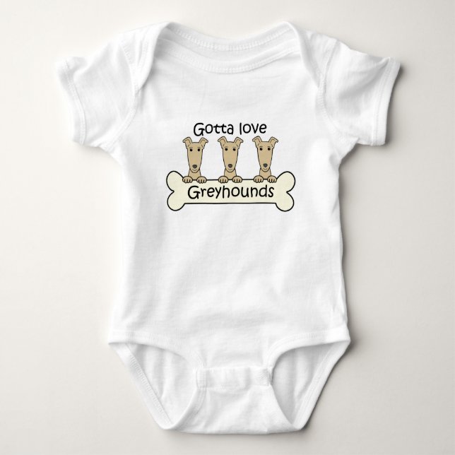 Three Greyhounds Baby Bodysuit (Front)