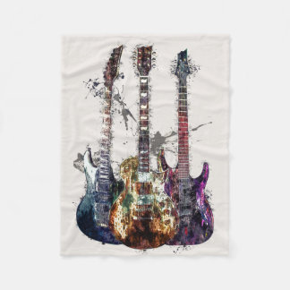 Three Guitars Fleece Blanket