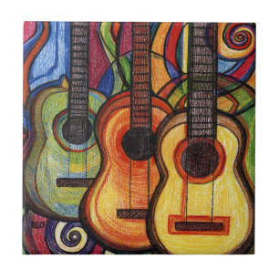 Three Guitars Tile