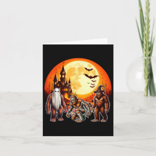 Three Halloween Bigfoots Horror Boo Ghost Witch Mu Card