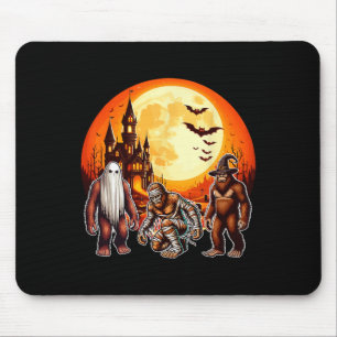 Three Halloween Bigfoots Horror Boo Ghost Witch Mu Mouse Mat