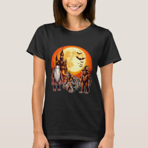 Three Halloween Bigfoots Horror Boo Ghost Witch Mu T-Shirt