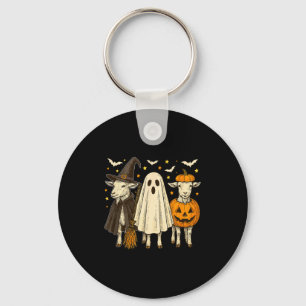 Three Halloween Goats Cosplay Witch Boo Carved Pum Key Ring