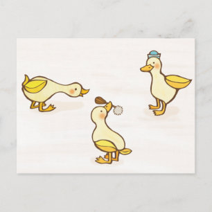 Three Happy Ducks Postcard