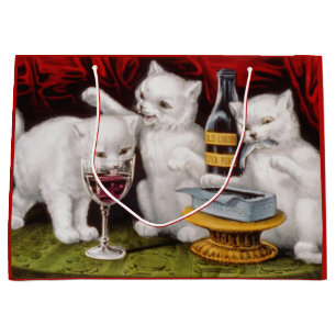 Three Happy Kittens at the Feast Large Gift Bag