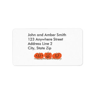 Three Happy Pumpkins Halloween Address Labels
