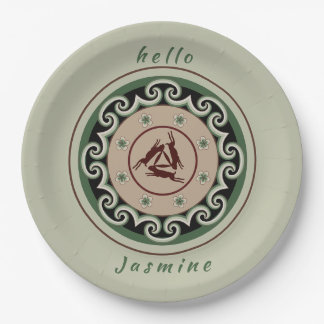 Three hares sharing three ears with interlocking paper plate