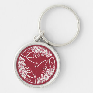 Three head-to tail spiny lobsters key ring