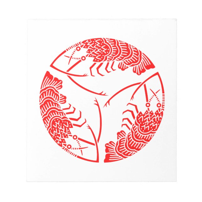 Three head-to tail spiny lobsters notepad (Front)