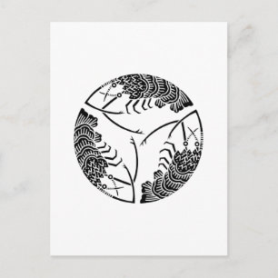 Three head-to tail spiny lobsters postcard