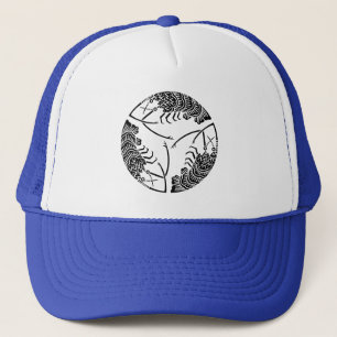 Three head-to tail spiny lobsters trucker hat
