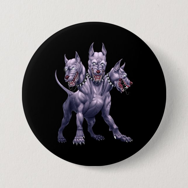 Three Headed Dog Cerberus 7.5 Cm Round Badge (Front)