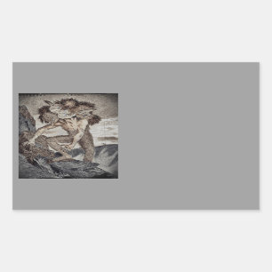 Three Headed Monster Rectangular Sticker