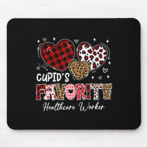Three Hearts Cupid's Favorite Healthcare Worker Va Mouse Mat