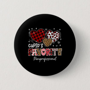 Three Hearts Cupid's Favorite Paraprofessional Val 6 Cm Round Badge