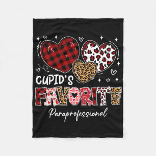Three Hearts Cupid's Favorite Paraprofessional Val Fleece Blanket
