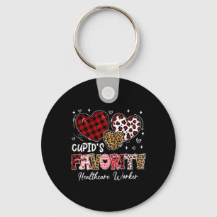 Three Hearts Cupid's Favourite Healthcare Worker V Key Ring