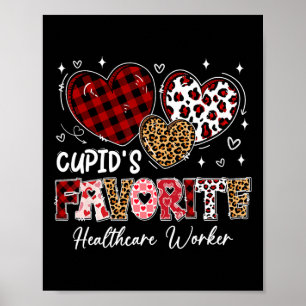 Three Hearts Cupid's Favourite Healthcare Worker V Poster