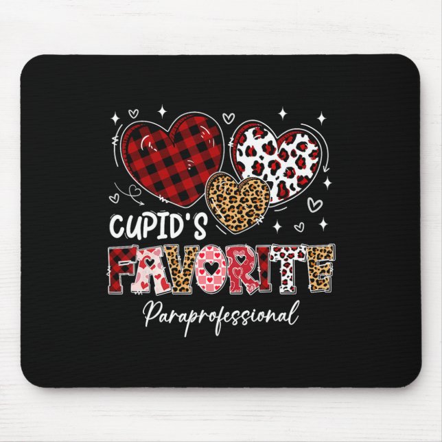 Three Hearts Cupid's Favourite Paraprofessional Va Mouse Mat (Front)