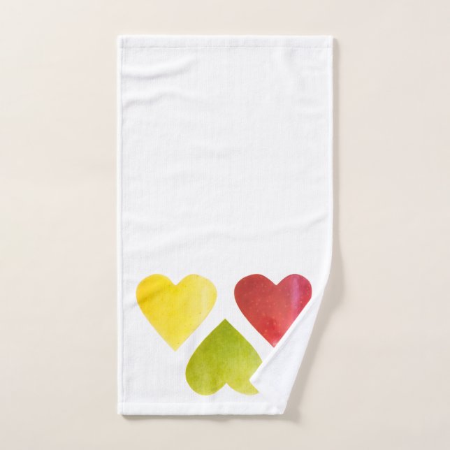 Three hearts hand towel (Hand Towel)