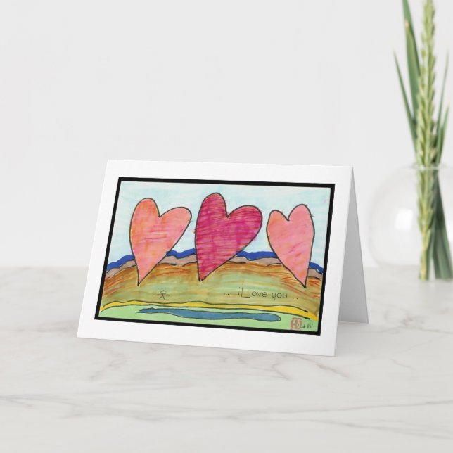 Three Hearts Holiday Card (Front)