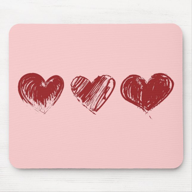 Three Hearts Mouse Mat (Front)