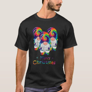 Three Hippie Gnomes Tie Dye Retro Vintage Hat Peac T-Shirt