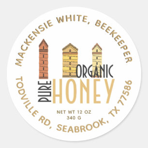 Three Hives Organic Honey Label White