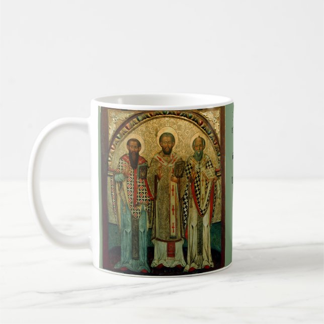 Three Holy Hierarchy l Orthodox Church l Icon l  Coffee Mug (Left)