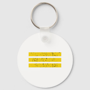 Three Horizontal Stripes Vintage Yin-Yang Symbol Key Ring