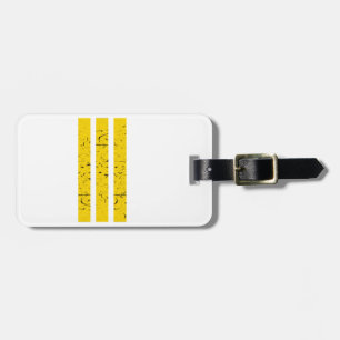 Three Horizontal Stripes Vintage Yin-Yang Symbol Luggage Tag