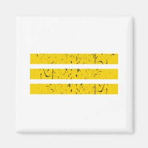 Three Horizontal Stripes Vintage Yin-Yang Symbol Magnet
